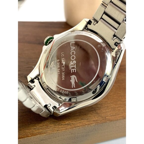 Lacoste Men's Watch 2011129 Quartz Black Dial Silver Stainless Steel 43mm - Picture 6 of 13
